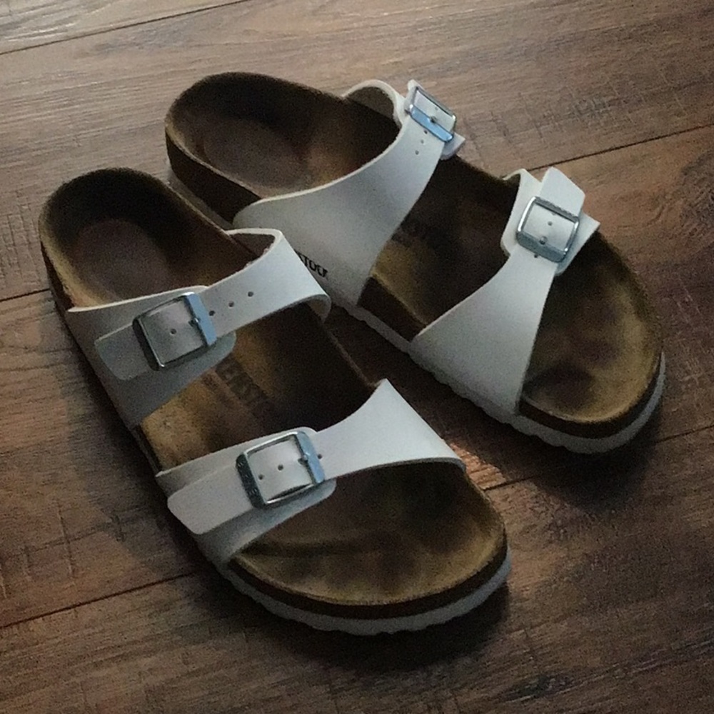 Birkenstock White Sandals size 8 or 39